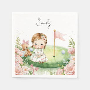 Servilleta De Papel Niña de golf en green de putting