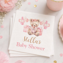 Niña de oso de peluche rosa Baño de bebé Apenas es