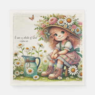 Servilleta De Papel Niña margarita hija de Dios