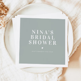 Servilleta De Papel NINA Minimalista Bohemio Bridal Shower Verde Salvi