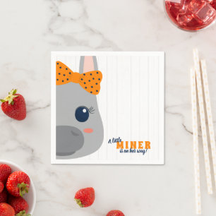 Servilleta De Papel Niña Naranja Donkey Baby Shower