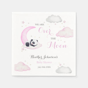 Servilleta De Papel Niña Panda Oso Cumple Luna Baby Shower