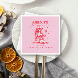 Servilleta De Papel Niña rosa de edad avanzada para fiesta de cumpleañ