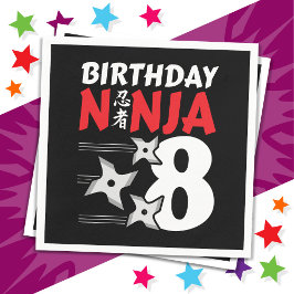 Servilleta De Papel Niñas Fiesta Ninja de 8 años de edad
