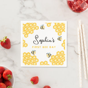 Servilleta De Papel Niñas Lindas Verano Primer Día de Abejas Niños Cum