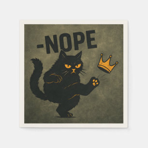 Servilleta De Papel Ningún Rey En Estados Unidos Gato Negro Gracioso P