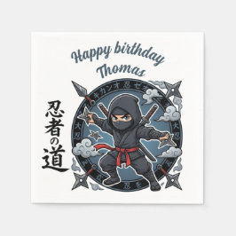 Servilleta De Papel Ninja Shinobi Assassin Anime Chibi Gamer Birthday 