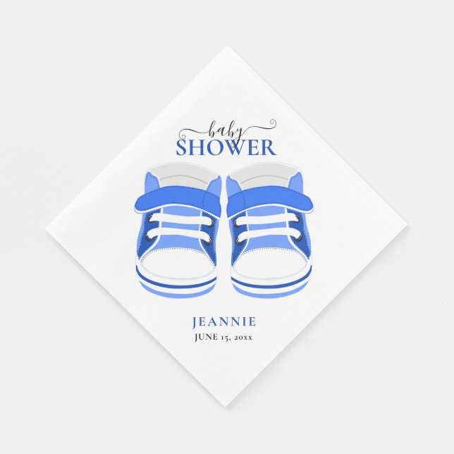 Servilleta De Papel NIÑO AZUL BOOTIES BABY SHOWER Napkins (Esquina)