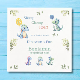 Servilleta De Papel Niño Cielo Azul Cielo Dinosaurio Primer Fiesta de 