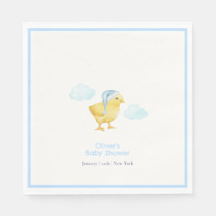 Servilleta De Papel Niño Cielo Azul Nube Lluvia Shower de Bebé 