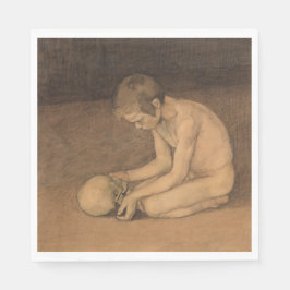 Servilleta De Papel Niño con calavera (por Magnus Enckell)