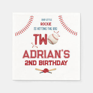 Servilleta De Papel Niño de 2º cumpleaños del béisbol