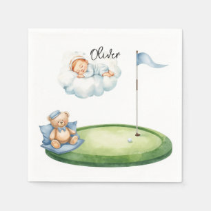 Servilleta De Papel Niño de golf en green de putting