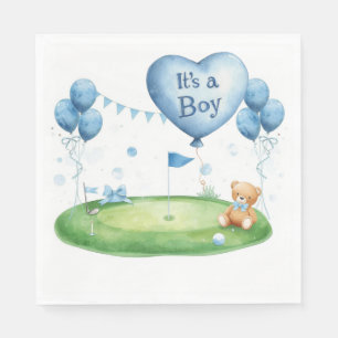 Servilleta De Papel Niño de golf en green de putting