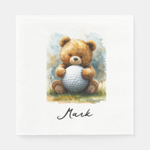 Servilleta De Papel Niño de golf en green de putting