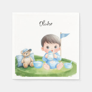 Servilleta De Papel Niño de golf en green de putting