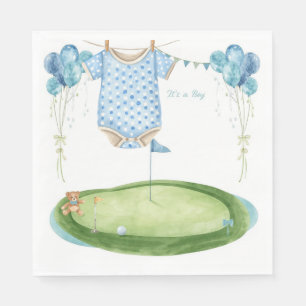 Servilleta De Papel Niño de golf en green de putting