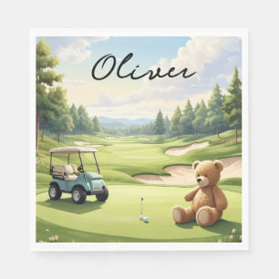Servilleta De Papel Niño de golf en green de putting