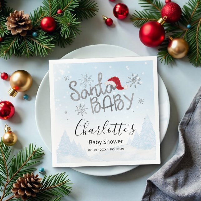 Servilleta De Papel Niño de Santa Navidad Baby Shower (Subido por el creador)