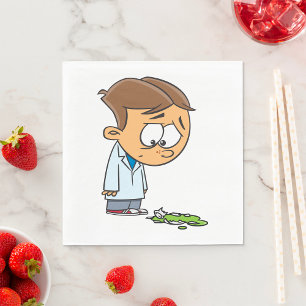 Servilleta De Papel Niño Dejando Un Experimento