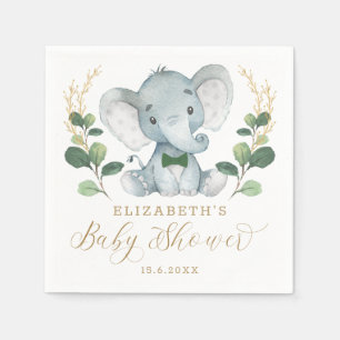 Servilleta De Papel Niño elefante pequeño caballero verde Baby Showe
