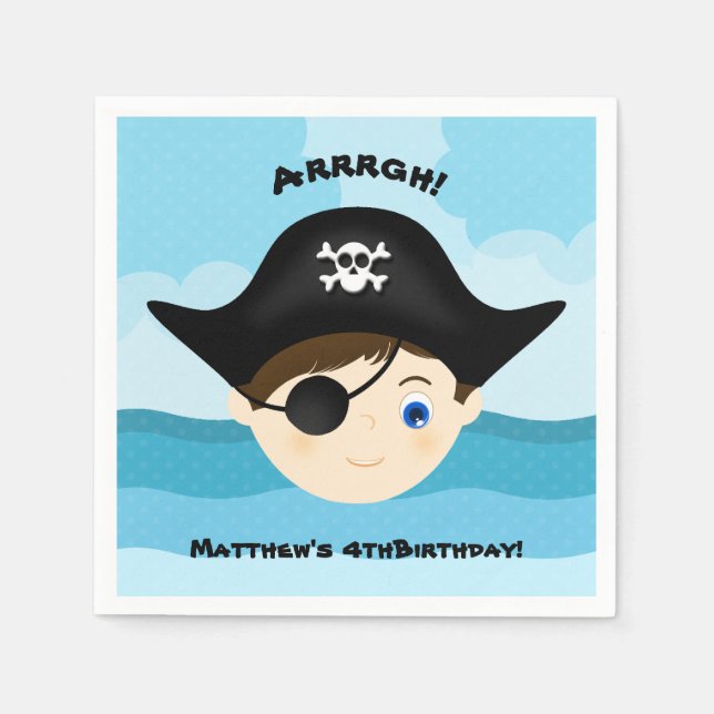 Servilleta De Papel Niño Pirata (Anverso)