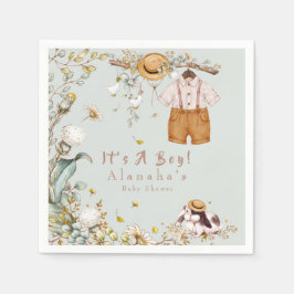 Servilleta De Papel Niño Rústico de la vegetación de los animales de W