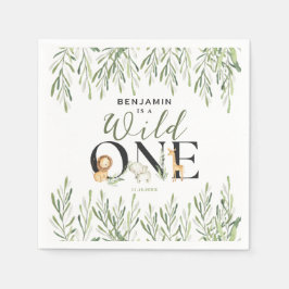 Servilleta De Papel Niño salvaje de un Safari, Fiesta de primer cumple