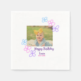 Servilleta De Papel Niños bebé primer cumpleaños añadir fecha añadir f