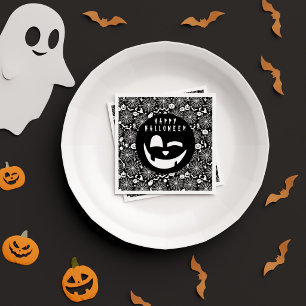 Servilleta De Papel Niños Calabaza Negra Feliz Cumpleaños Fiesta de Ha