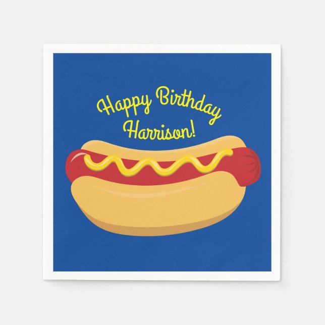 Servilleta De Papel Niños caninos calientes Fiesta de cumpleaños Cocin (Anverso)