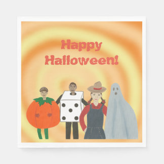 Servilleta De Papel Niños Con Disfraces De Vestir Ropa De Halloween