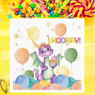 Servilleta De Papel Niños Cute Dragón Moderno Niños Napkin Cumpleaños