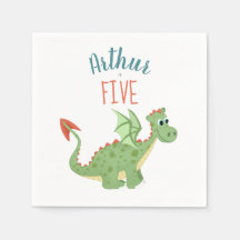Niños Cute Green Dragon Toddday Birthday