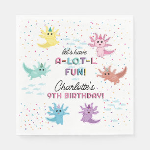 Servilleta De Papel Niños de Axolotl Cutan Fiesta de Cumpleaños de Sal