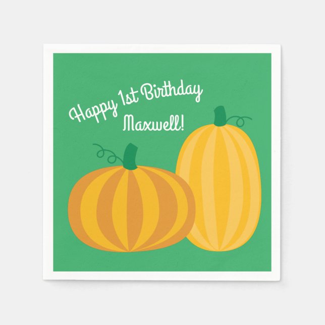 Servilleta De Papel Niños de calabaza Fiesta de cumpleaños (Anverso)