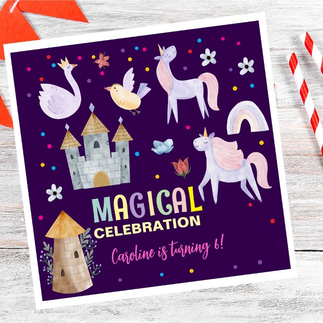 Servilleta De Papel Niños de cumpleaños de la celebración mágica de Un (Subido por el creador)