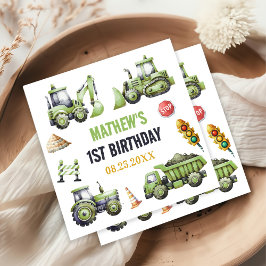 Servilleta De Papel Niños de la construcción Primer Fiesta de Cumpleañ