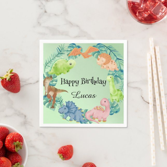 Servilleta De Papel Niños de la escuela de la selva de los dinosaurios (In situ)