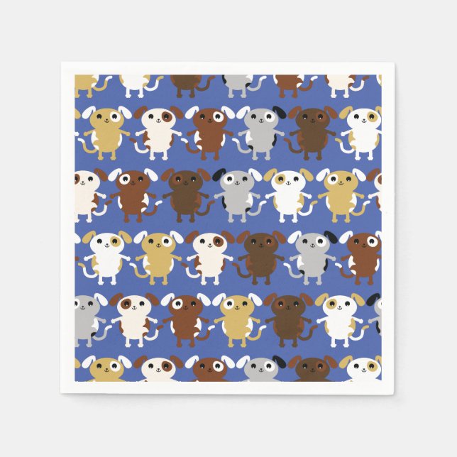 Servilleta De Papel Niños de la fiesta de cumpleaños del perro (Anverso)