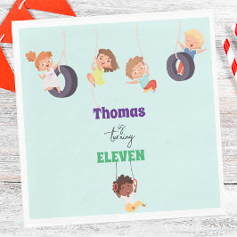 Servilleta De Papel Niños del parque de atracciones Rope Park