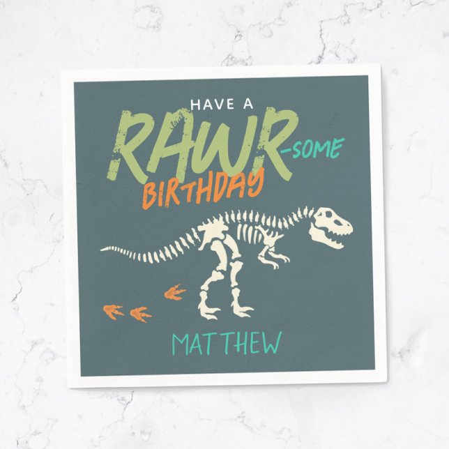 Servilleta De Papel Niños divertidos Dinosaurios Dig Fossil Niños Cump (Subido por el creador)