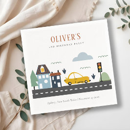 Servilleta De Papel Niños educados Vehículos Urbanos Carretera Cualqui