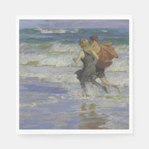 Servilleta De Papel Niños en la playa (por Edward Henry Potthast)
