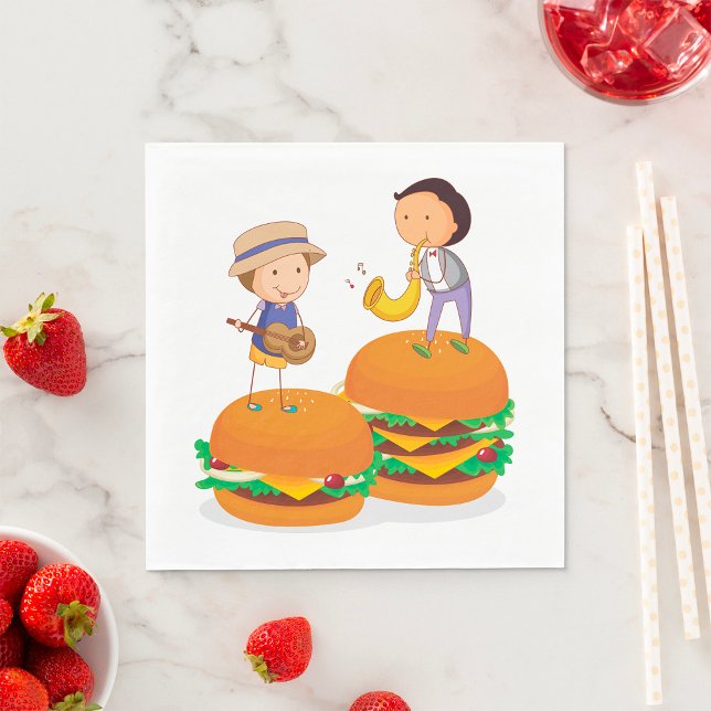 Servilleta De Papel Niños En Las servilletas De Comida De Burgers (Subido por el creador)