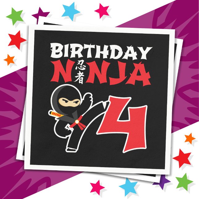 Servilleta De Papel Niños Fiestas Karate Ninja de 4 años (Subido por el creador)