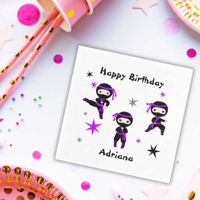 Servilleta De Papel Niños guerreros de Ninja Cute Cumpleaños Fiesta Pú (Subido por el creador)
