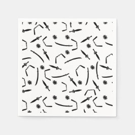 Servilleta De Papel Niños guerreros Ninja Fiesta de cumpleaños negro y