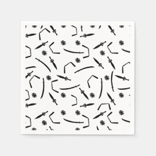 Servilleta De Papel Niños guerreros Ninja Fiesta de cumpleaños negro y