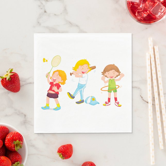 Servilleta De Papel Niños jugando al deporte (Subido por el creador)